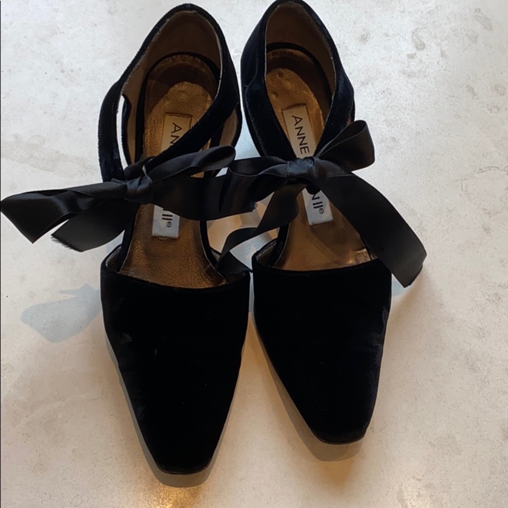 Vintage Anne Klein Black Velvet Evening Shoe
